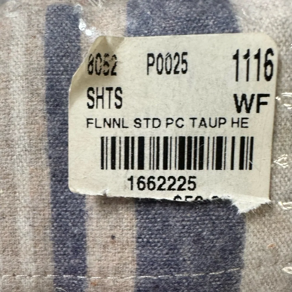 Peacock‎ Alley Upcycled Cotton Flannel Pillowcases - STD PC Taup HE - NWT